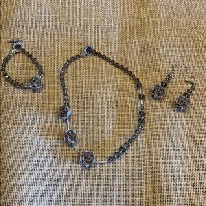 Floral beaded trio. 3- piece set.